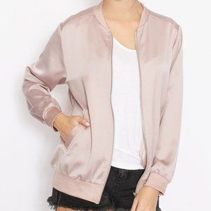 Topshop Satin Dusty Pink Bomber Size 2